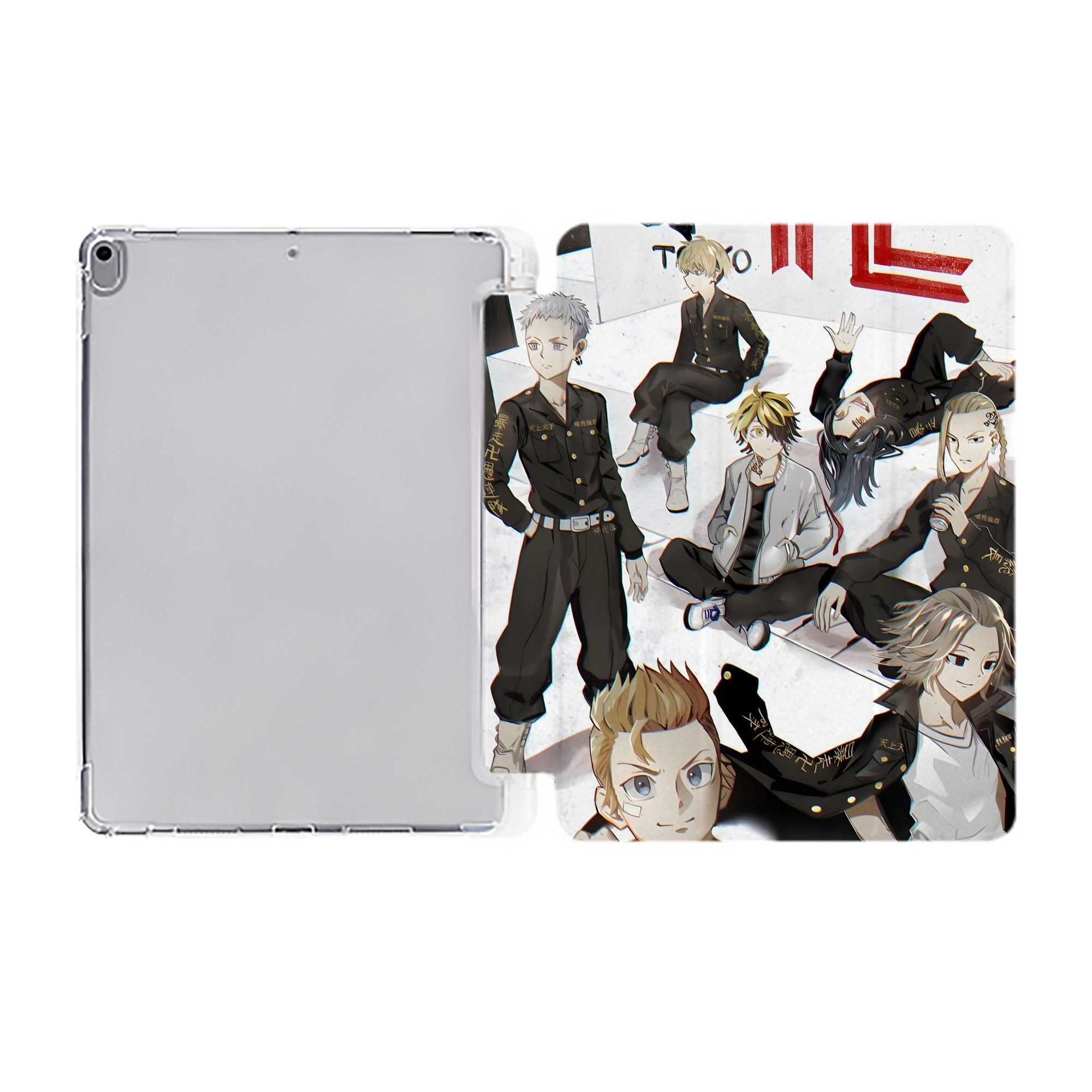 （画像用） 東京リベンジャーズ Tokyo Revengers IPad ケース ペン収納付き 三つ折りスタンド PUレザー×シリコン 対応機種9.5/10.5/10.9インチ